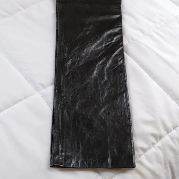 Vintage Gap Y2K Genuine Black Leather Boot Cut Pants size 2 NEW WITH TAGS - Picture 3 of 12